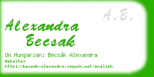 alexandra becsak business card