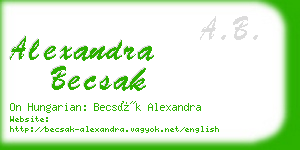 alexandra becsak business card